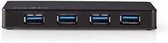 Nedis USB-Hub | 4-Poorts | USB 3.2 Gen1 | Netvoeding / USB Gevoed | 4x USB
