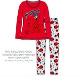 Miraculous ladybug - Pyjama - rood - grijs - maat 116 / 6 jaar