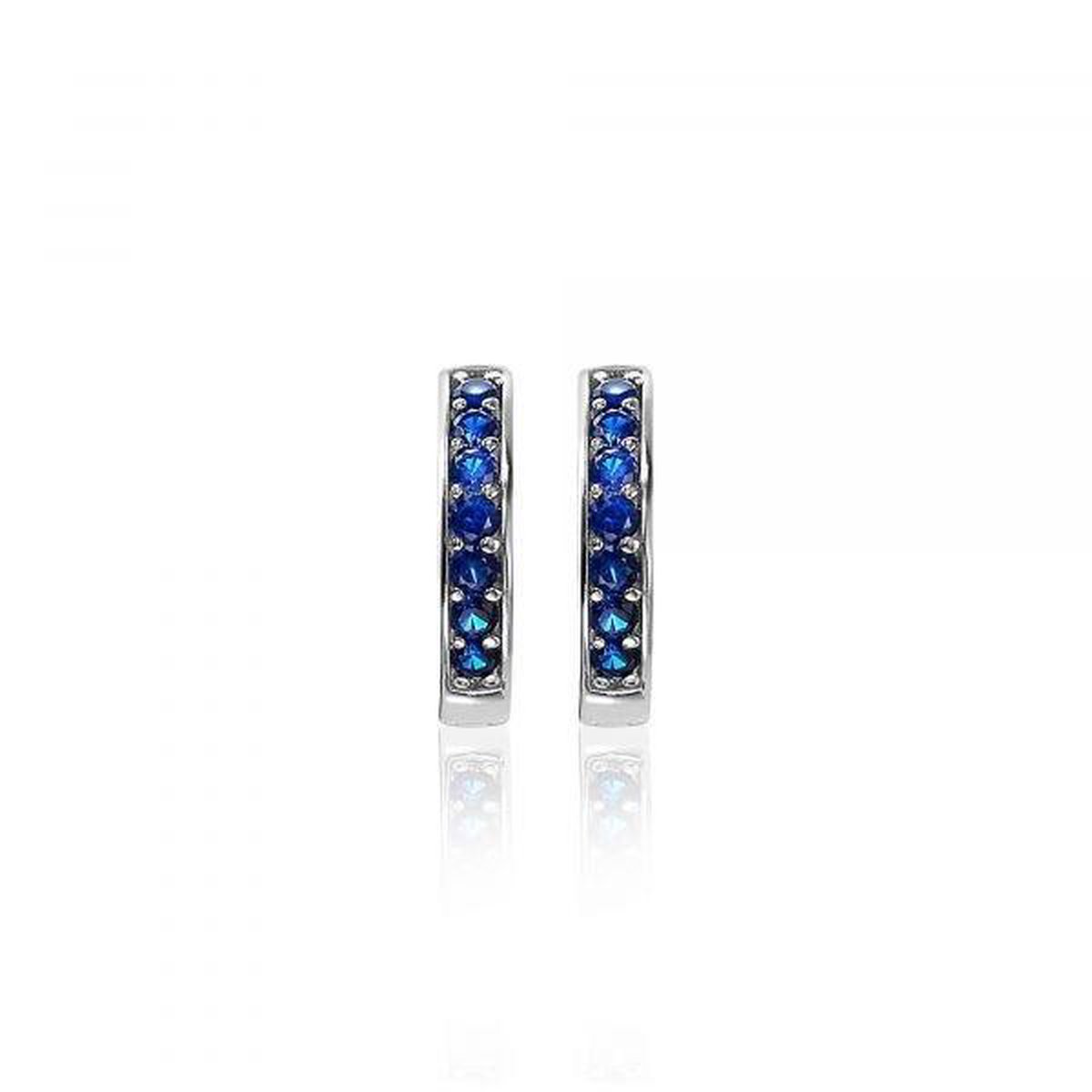 Zinzi ZIO191DB oorringen - Blauwe Zirkonia - 15 mm x 3 mm