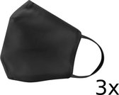 Mondkapje - Mondmasker - 3 Stuks - Wasbaar - Katoen - Face Mask - Mouth Mask - Made in EU - Zwart - Rheme