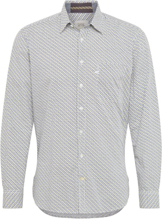 Blauw en wit gestreept patchwork overhemd | Essentiel Antwerp België