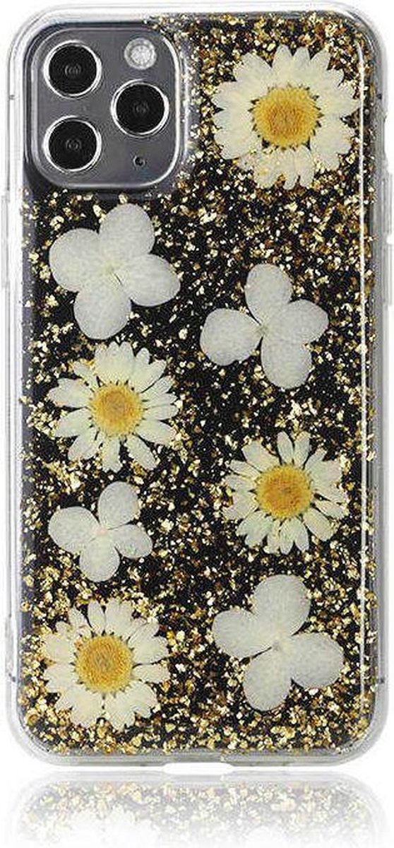 Productie Moet Schotel Casies Apple iPhone 12 Mini (5.4") gedroogde bloemen hoesje - Dried flower  case Daisy... | bol.com