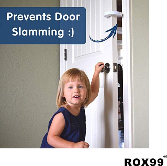 4-pack Deurstoppers - foam - extra dik en sterk - wit - deurklem - kinderbeveiliging - vingerbescherming - veiligheid kind - beschermer - vingers - deur - kozijn - kastdeur - deurstopper