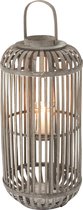 J-Line Lantaarn Windlicht Cylinder Hout Grijs Small