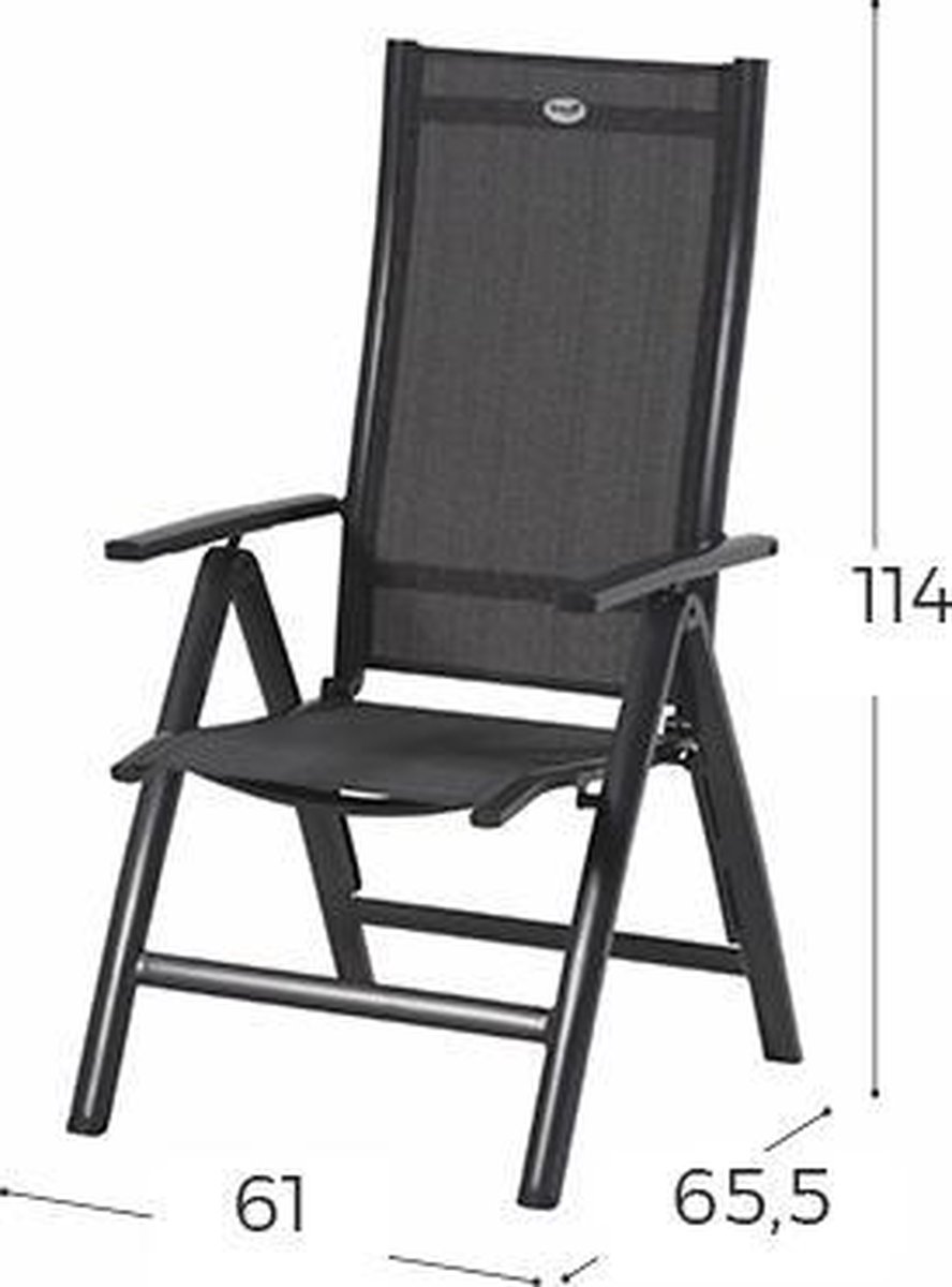 Hartman Troy - chaise de jardin réglable - Anthracite - Aluminium