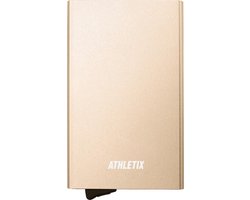 Athletix® Pasjeshouder - Aluminium -  Uitschuifbaar - Unisex Creditcardhouder - RFID & NFC Beveiliging - Goud