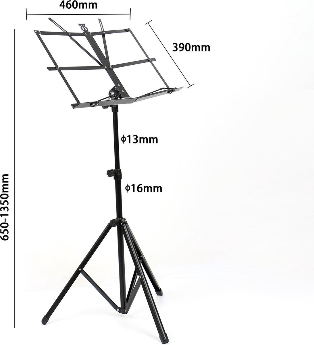 Stagg MUS-ARM 1 kleine muziekstandaard met bevestigbare houder/arm, zwart