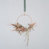 Bloom of the rings green | Droogbloemen krans | DIY