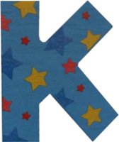 Decoratieletter - K - Hout - 7cm - Blauw