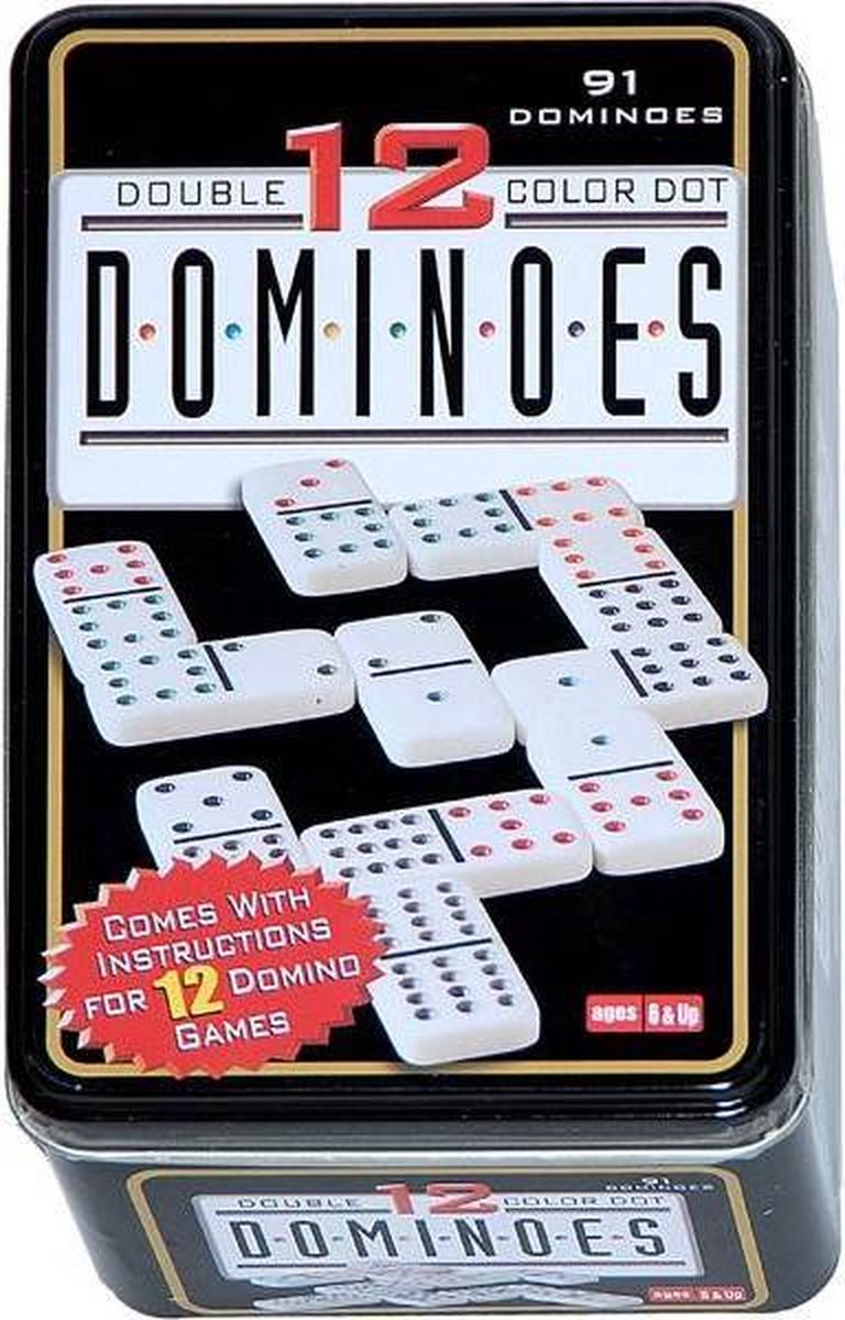 Grillig St passen Longfield Games Domino Dubbel 12 - Blik | Games | bol.com