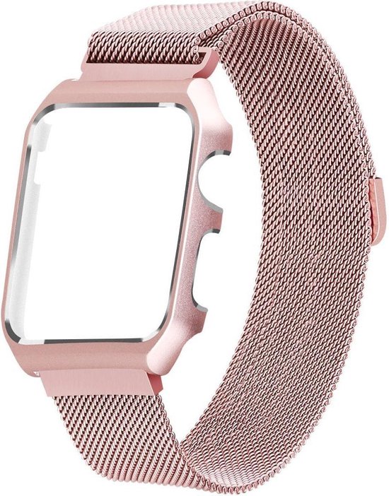 Merkloos Milanees bandje - Apple Watch Series 1/2/3 (42mm) - Vintage rose |  bol.com