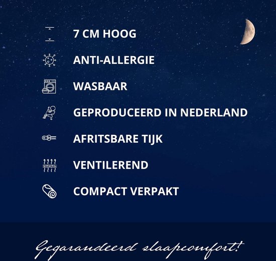 180x200 Topdekmatras - Topper NASA-VISCO - Traagschuim - 7 CM