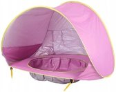 Strand Tent Met Zwembad - Roze - UPF 50+ UV Werend - Waterdicht - Pop Up - Baby & Kind