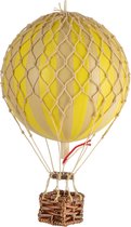 Authentic Models - Luchtballon Floating The Skies - Luchtballon decoratie - Kinderkamer decoratie - Geel - Ø 8,5cm