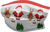 3 laags mondmasker -  wegwerp - kerst - santa en rudolf - 10 stuks