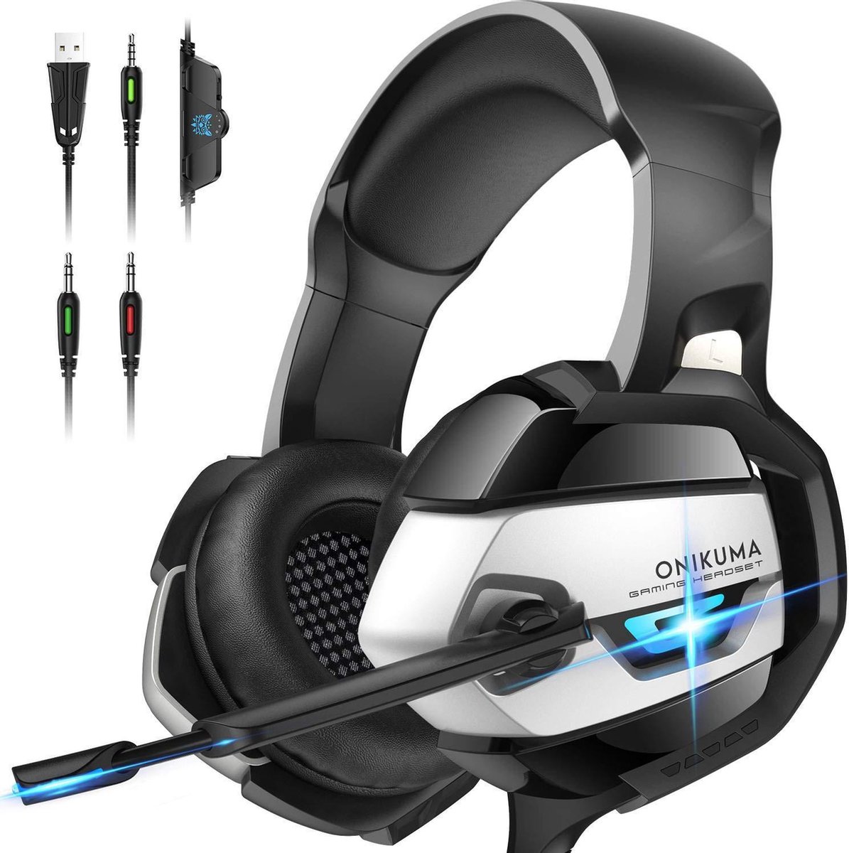 ONIKUMA K5 RGB stereo gaming headset met microfoon - voor PC / Laptop/ PS4 / Xbox One / Nintendo Switch