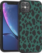 iMoshion Design voor de iPhone 12 Pro Max hoesje - Luipaard - Groen / Zwart