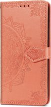 Mandala Booktype iPhone 12 Mini hoesje - Rood