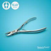 BeautyTools Professionele Nagelknipper -  Nageltang voor (Harde) Teennagels en Kalknagels - Pedicure / Manicure tang - Gebogen Snijvlak 18 mm - INOX (NN-0096)