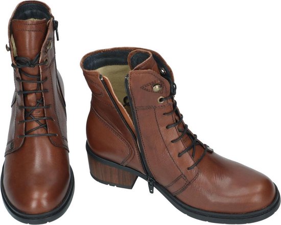 Wolky Dames cognaccaramel enkellaarzen maat 39 Wolky Dames cognaccaramel enkellaarzen maat 39