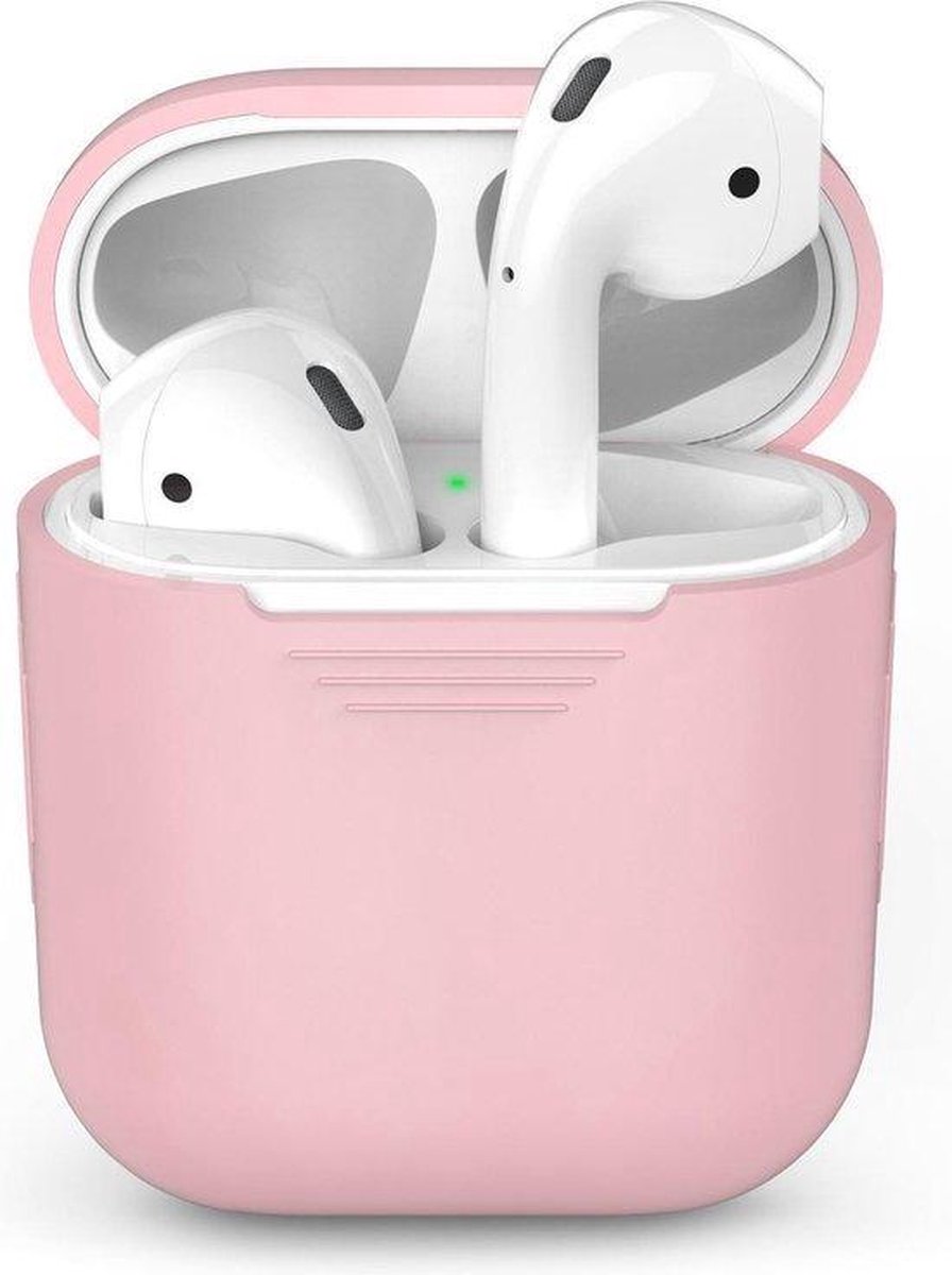 Siliconen Bescherm Hoesje Cover voor Apple AirPods 1+2 Case - Licht Roze