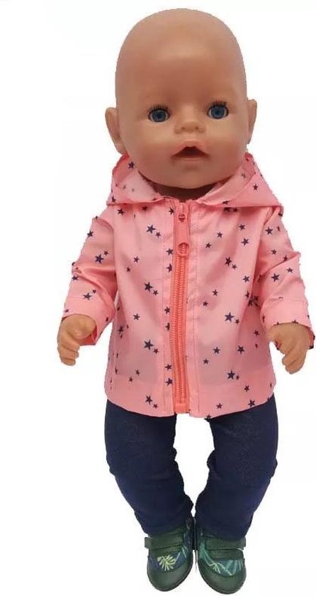 Nieuwsgierigheid Moeras Stralend Poppenkleertjes - Geschikt voor Baby Born - Oranje (regen)jas met  donkerblauwe broek -... | bol.com