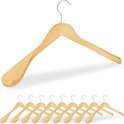 Set van 5] Mooi vormgegeven ongelakte houten garderobe- / kledinghangers met een
