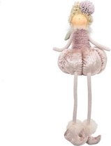 Engel Meisje Sannie roze fluwelen rok met hangbenen 53 cm