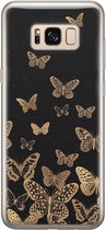 Samsung Galaxy S8 hoesje siliconen - Vlinders - Soft Case Telefoonhoesje - Print / Illustratie - Zwart