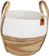 D&D Paper rope mand ray Beige/wit 28x28x25cm