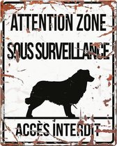D&D Waakbord / Warning sign square collie f Wit 20x25cm