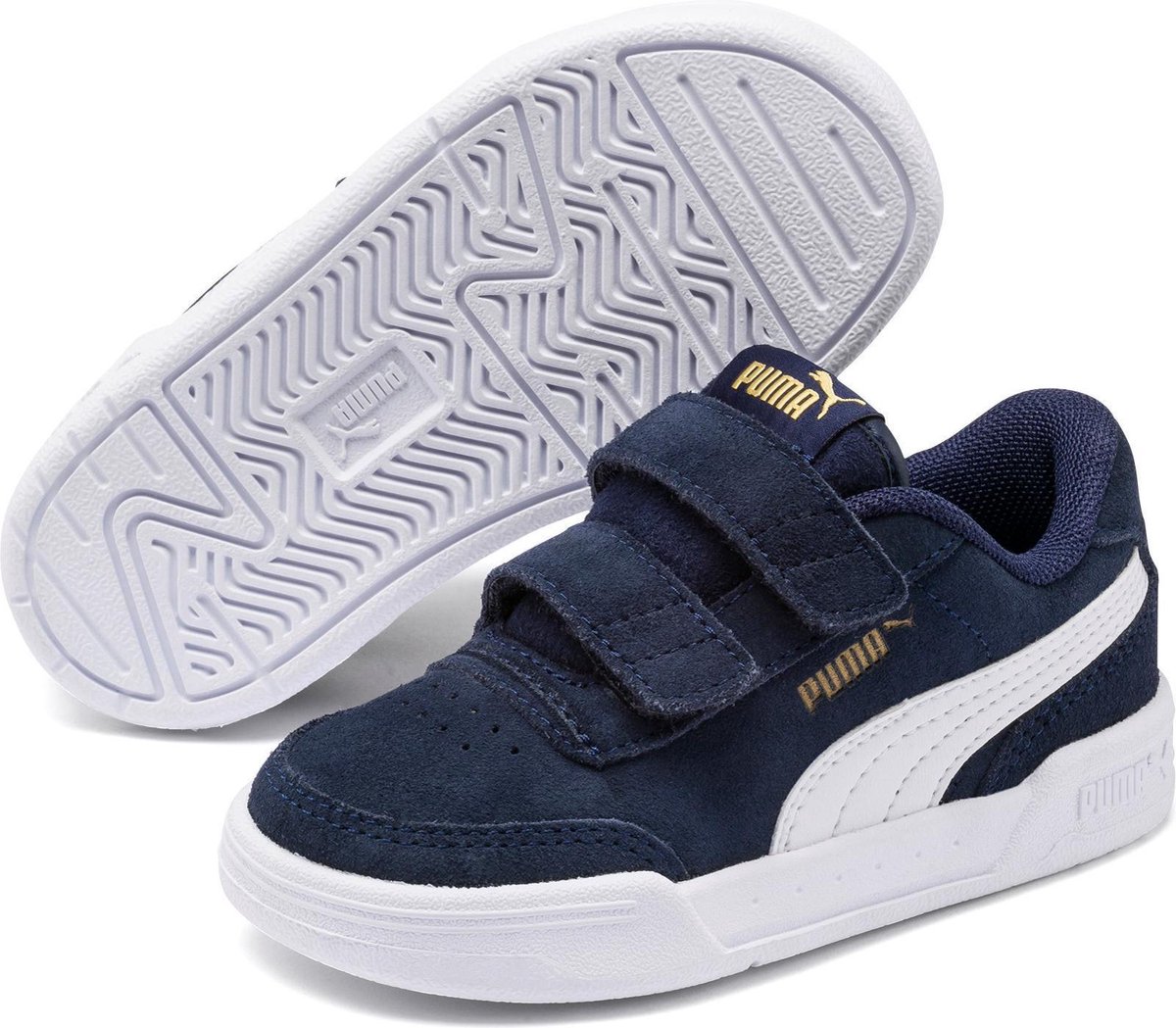 PUMA Babyschoenen Caracal blauw / wit maat 19 - Schoenen.nl