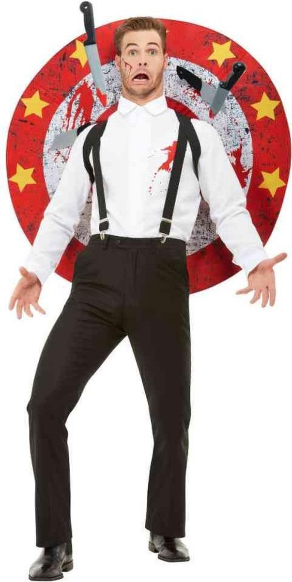 Smiffys - Deluxe Knife Thrower Kostuum - L - Rood/Wit