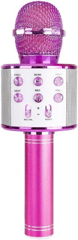 dilemma buste sensor Kinder Karaoke Microfoon - Draadloos - Bluetooth Verbinding - Paars Popster  | bol.com