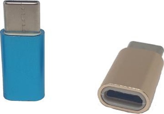 Set van 2 Verloop Adapter MICRO USB-adapter naar USB-C – Nieuw Model