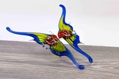 Blauwe Vlinder Luxe Cadeau van Glas 20 cm.