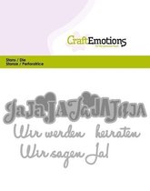 CraftEmotions Mal Tekst - Wir werden heiraten Duits  Card 11x9cm