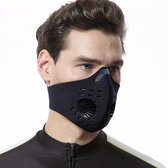 hoge kwaliteit Masker zwart - Voor Op De Fiets Of Motor - Ademend Ventielmasker - Fijnstof Mondkapje sportmask