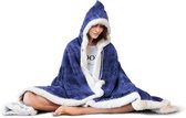 Hoodie Flanel Fleece Deken Met Capuchon Parrot - blue - Hoodie Blanket - Fleece Plaid - Hoodie Dames