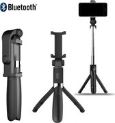 DrPhone Z2 Bluetooth draadloze Inklapbare VLOG Tripod Selfie Stick - Zwart - Tripod Statief houder - Extra stevig - Opvouwbaar - Voor o.a Apple iPhone 11 / Pro Max / Note 10 / XR /