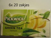 Pickwick Groene thee - Green tea Lemon - multipak 6x 20 zakjes