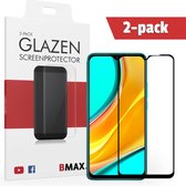 2-pack BMAX Glazen Screenprotector geschikt voor de Xiaomi Redmi 9 Full Cover Glas / Met volledige dekking / Beschermglas / Tempered Glass / Glasplaatje