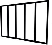 Aluminium binnenraamkozijnen - 5 ruiten inbegrepen - H.115 x B.150 cm - Zwart mat - OPTIMUM