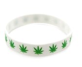 Rasta Wiet Armband - Reggae Weed - Wit Siliconen - 20 cm - 1 stuks