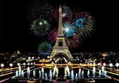 Eiffeltoren met Vuurwerk | Scratch Art 41 x 28cm