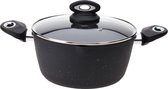 Zwarte braadpan met anti-aanbak laag 24 cm - Keukenbenodigdheden - Kookbenodigdheden - Koken - Vlees braden - Pannen - Aluminium braadpannen/stoofpotten/sudderpannen