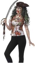Zombie Pirate Wench T-Shirt Green with Sublimation Print