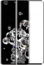 Samsung Galaxy S20 Ultra screenprotector - Zonder uitsparing vingerafdrukscanner - Full screen tempered glass - Zwarte randen - Screen Protector - Glasplaatje Geschikt Voor: Samsun