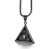 Collier pour homme Mendes Acier inoxydable Egyptian All-Seeing Eye Zwart