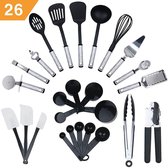 Keukengerei | Kookgerei Set | Keuken Accessoires | Kook Set | Roestvrij | 26 Stuks